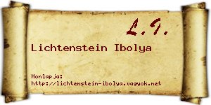 Lichtenstein Ibolya névjegykártya